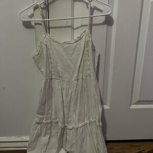 White Strapped Tiered Dress